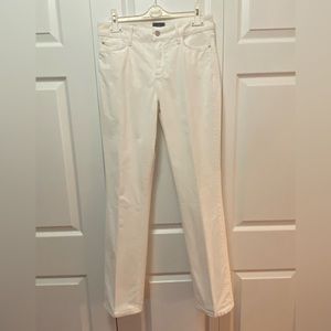 NYDJ Marilyn Straight White/CreamColor Corduroy Jean Size 8